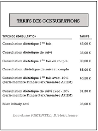 cout consultation dieteticienne